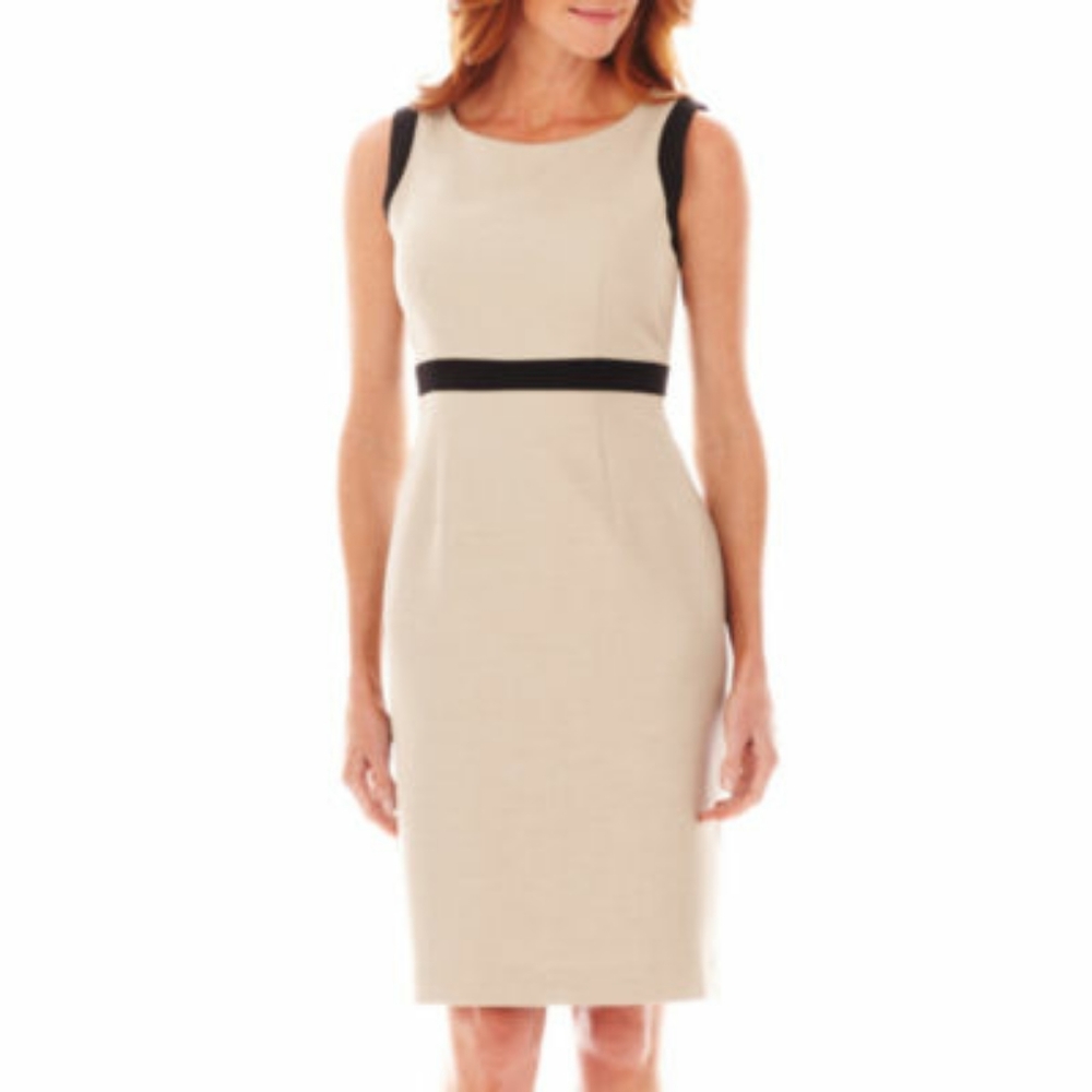 Black Label by Evan Picone Sleeveless Framed Dress